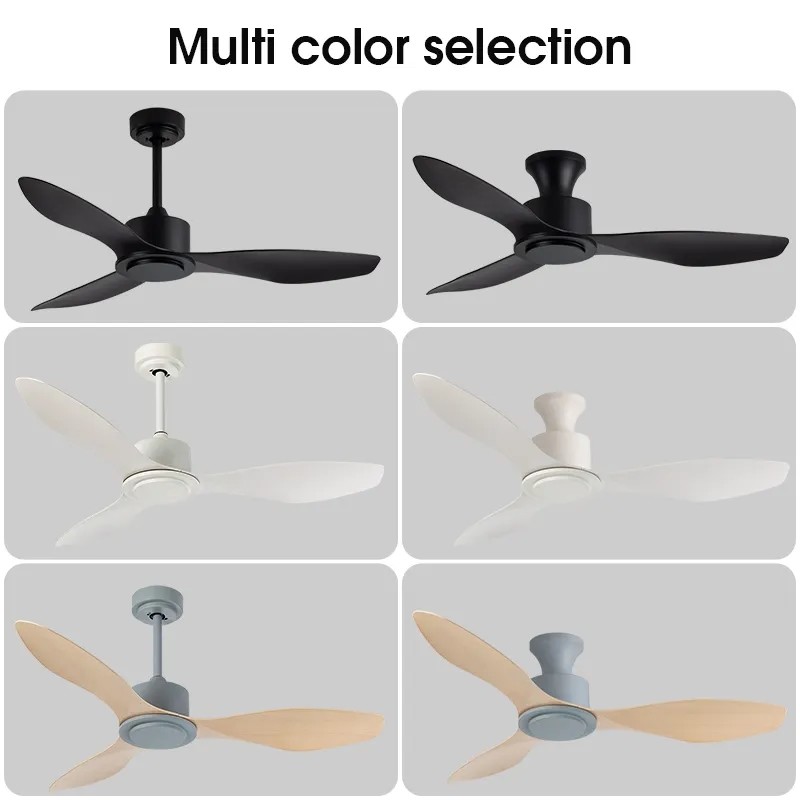 Mute Interior Office Home Remote Control ABS 3 Blades White Black Modern 48 Inch Ceiling Fan