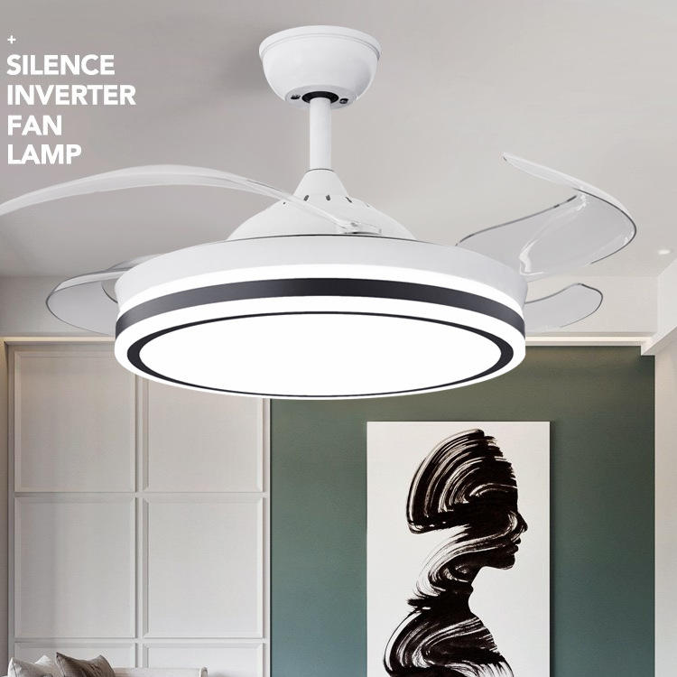 42-Inch Modern Simple LED Fan Lamp with for Bluetooth Frequency Conversion 110V-220V Wide Pressure for Living Room