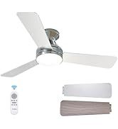 Dimmable LED Ceiling Fan with Screw Type Light Bulb Modern ABS Body for Bedroom Kitchen Living Room