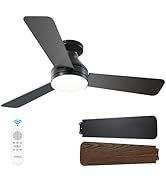 Dimmable LED Ceiling Fan with Screw Type Light Bulb Modern ABS Body for Bedroom Kitchen Living Room