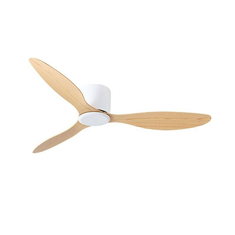 Led Ceiling Fan Wood Plastic Blades Flush Mount Ceiling Fan With Remote