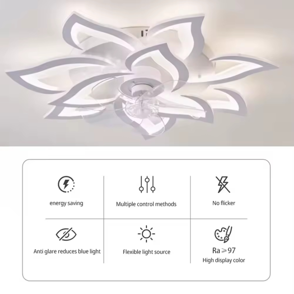 LED Ceiling Chandelier Modern Luxury Living Room Dining Room Kitchen Bedroom Decorative Art Ceiling Fan Light