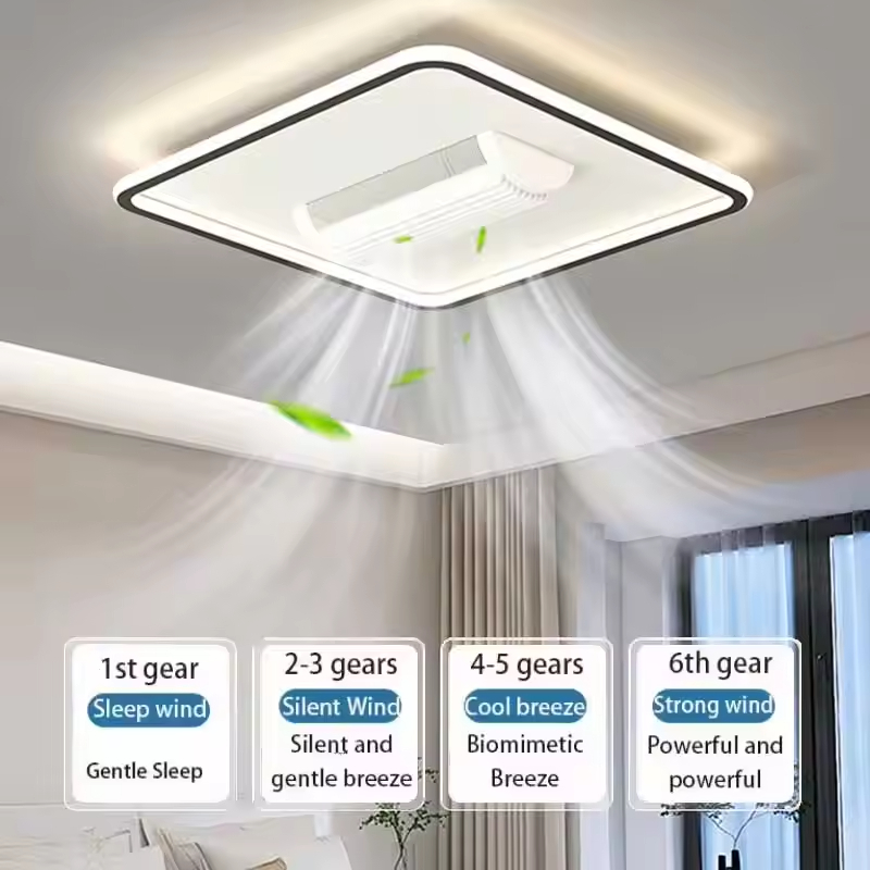 Modern Luxury Decorate Room or Hotel Ceiling Fan Light Recessed Smart LED Ceiling Fan Lamp With Remote Control