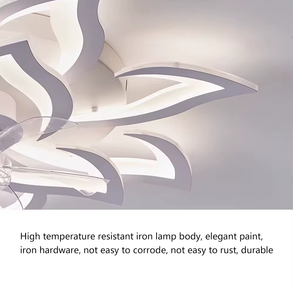 Intelligent Lighting, Modern Indoor Surface Mounted Flower Lights Kitchen Bedroom Living Room LED Ceiling Fan Lights