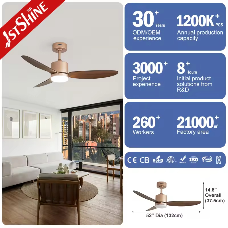 Led Ceiling Fan Simple Rose Gold Design Fancy Plastic Ceiling Fan with Remote Control