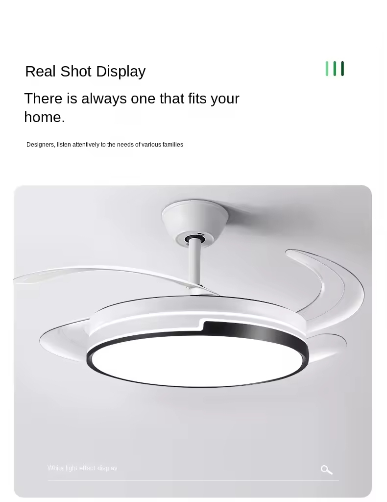 Intelligent Led Ceiling Fan Modern Decorative 3 Color Led Light Smart Remote Control Invisible Ceiling Fan