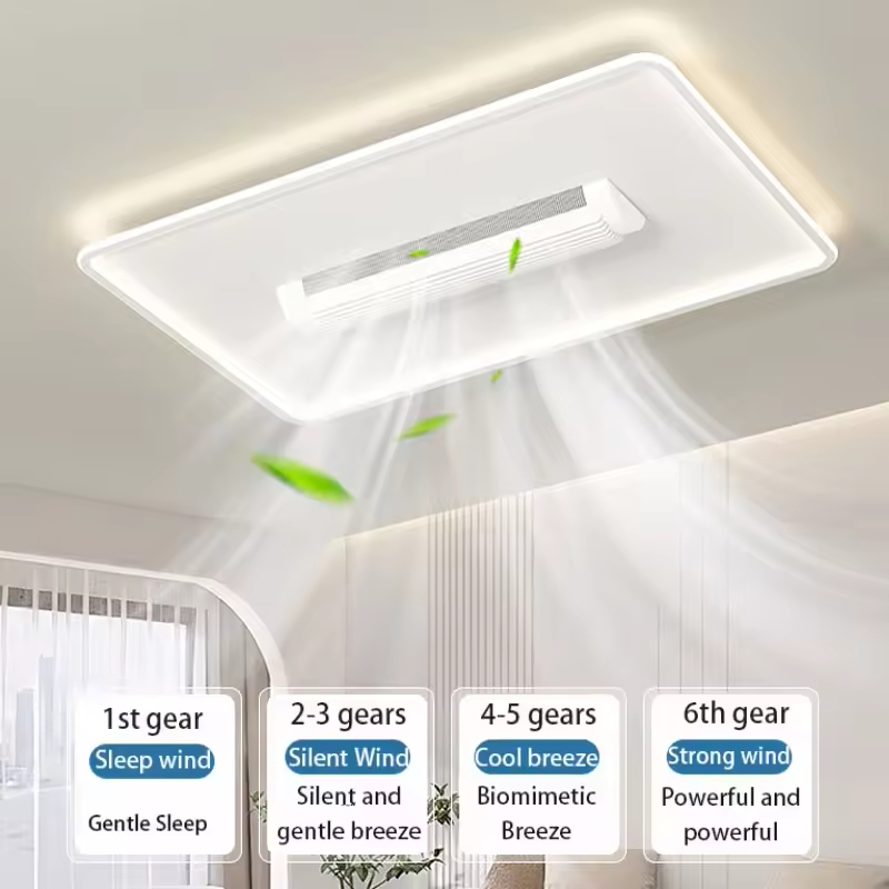 Three Color Strong Wind Anti Flicker No Blades Living Room Bedroom Dining Room Remote Control Silent Fan Light