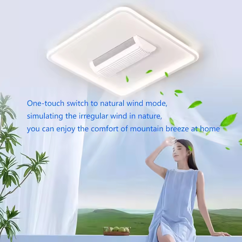Three Color Strong Wind Anti Flicker No Blades Living Room Bedroom Dining Room Remote Control Silent Fan Light