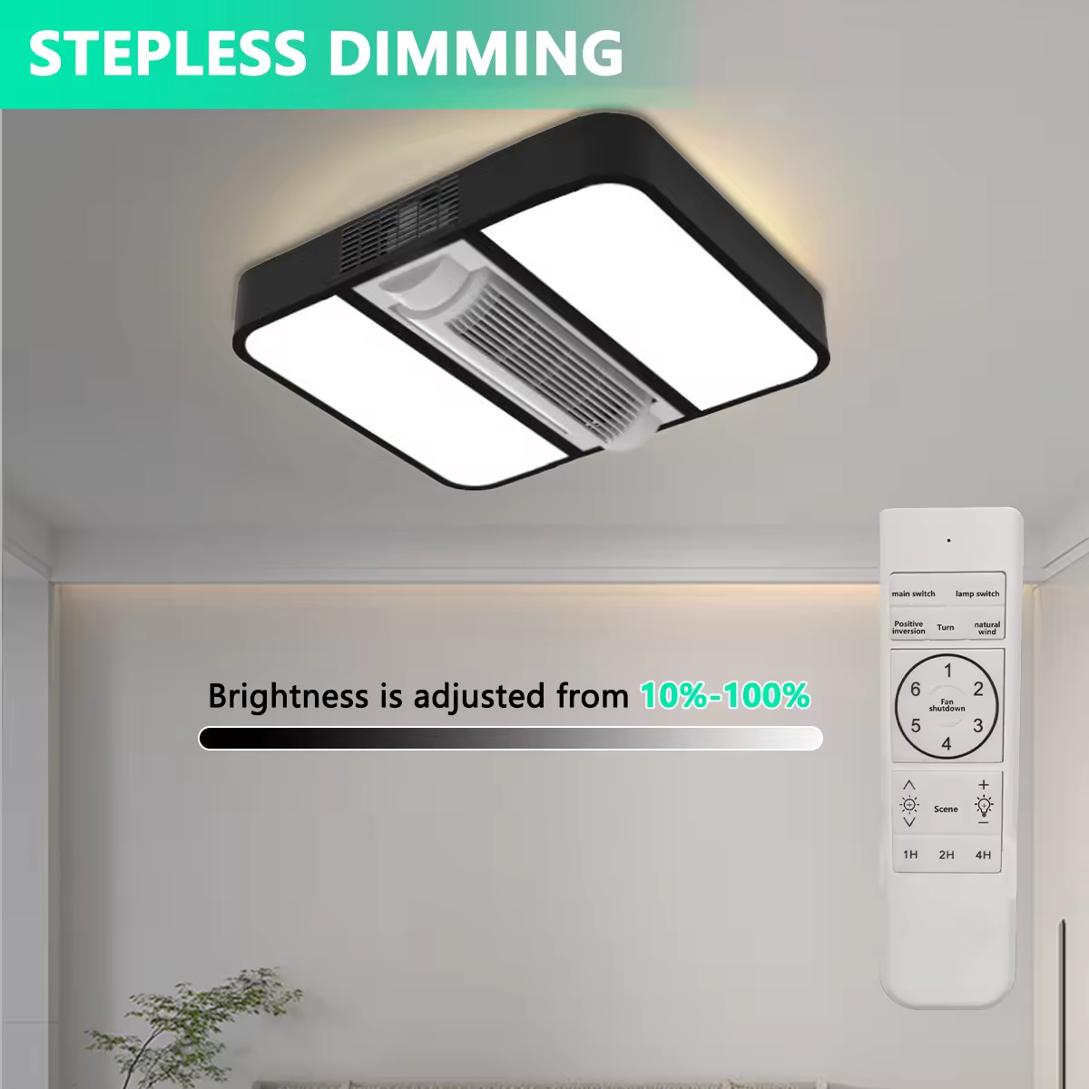 Luxury Decorate Room or Hotel Ceiling Fan Light Recessed Smart LED Ceiling Fan Lamp With Remote Control