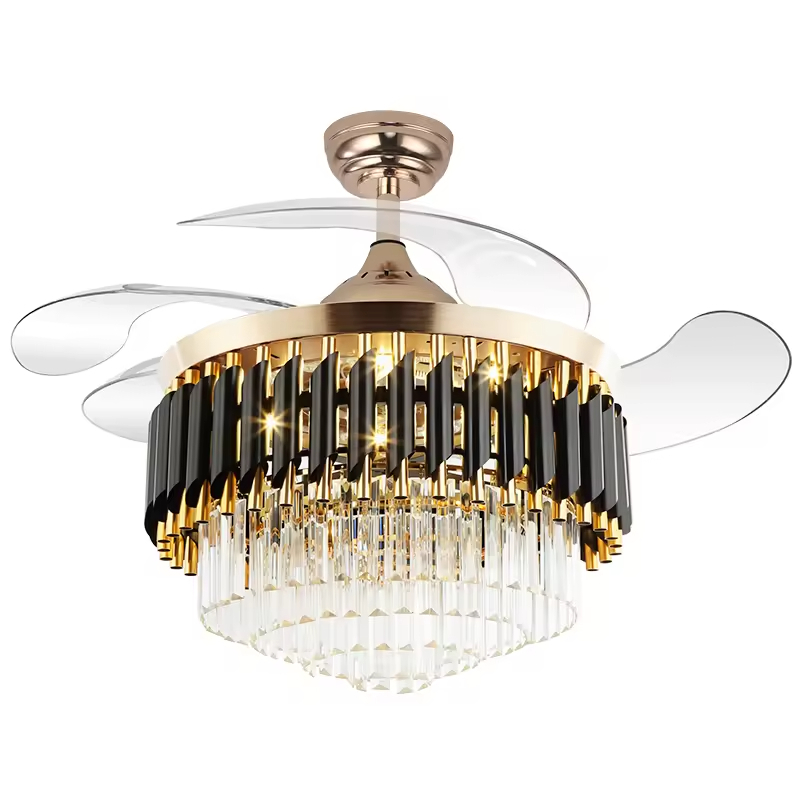Smart Chandelier Ceiling Light and Fan Luxury Bedroom Crystal Chandelier Ceiling Led Fan Light Luxury Ceiling Fan Led with Light