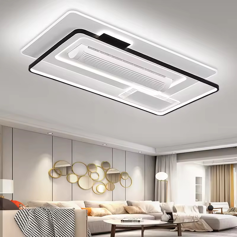 80Ra LED Ceiling Fan Light Hotel Bedroom Decorative Recessed Smart Bladeless Ceiling Fan With Light and Remote