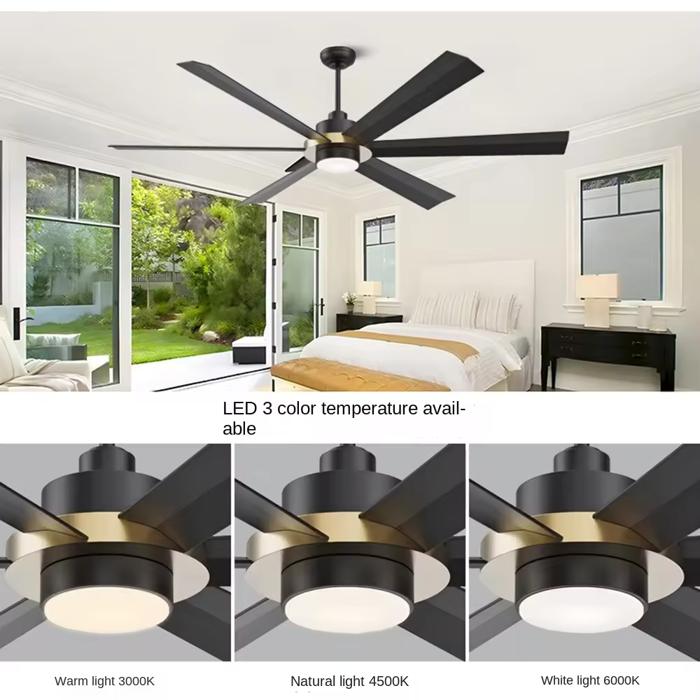 Home 72 Inch Large Modern Ceiling Fan Manufacture Remote Control Ceiling Fans Roof Fan With Led Light