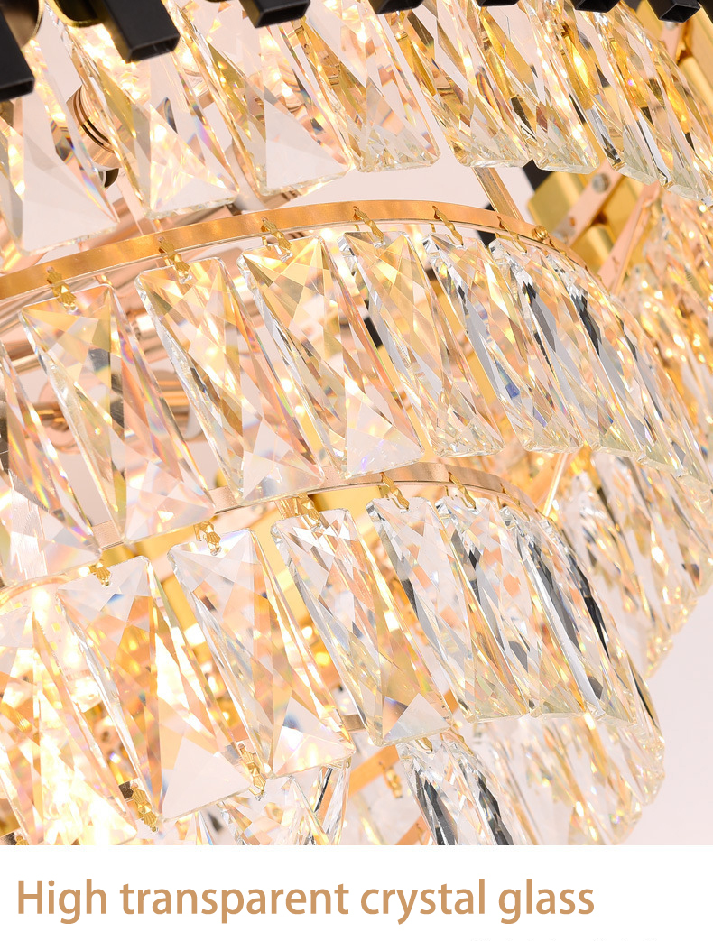 Nordic Modern Dc Remote Control Glod Retractable Invisible Round K9 Crystal Chandelier Led Ceiling Fan With Light