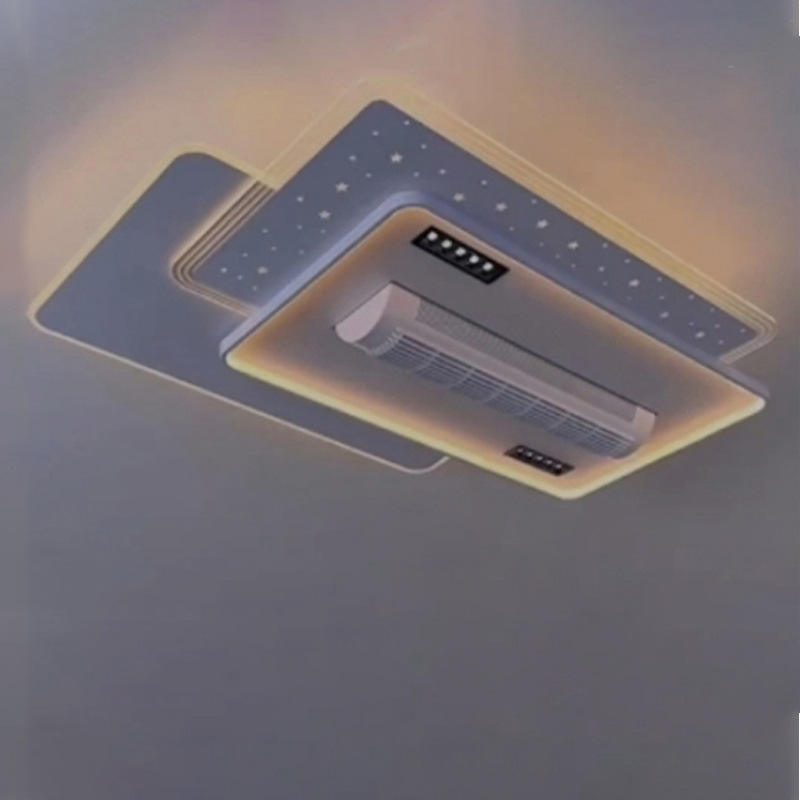 English Voice Control LED Ceiling Fan Light Living Room Leafless Bedroom Soft Wind Invisible Fan Light Mute Eye