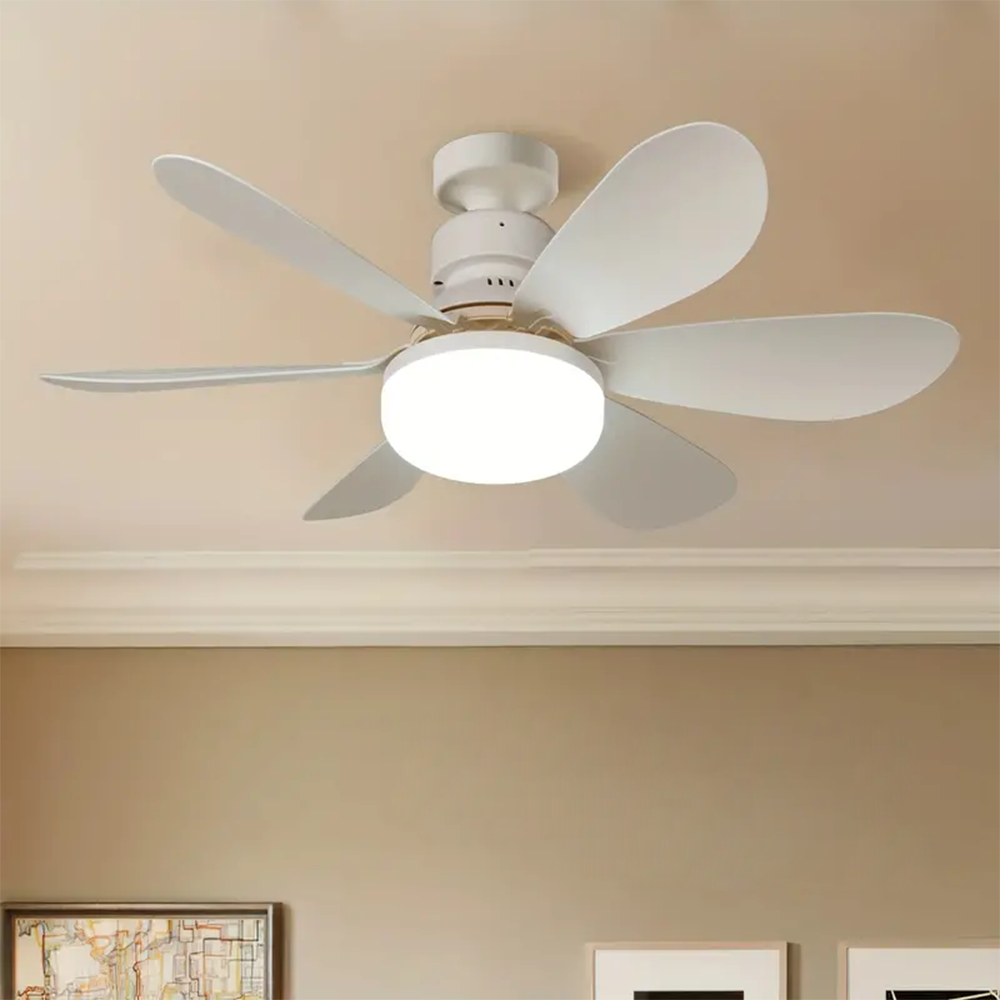 Socket Fan Light with Remote E27 Base 20.5'' Small Screw in Ceiling Fans with Lights 3 Speeds and 3 Color Dimmable Fan Light Bulb