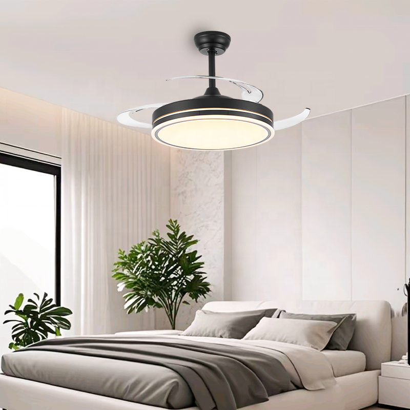 Contemporary Ceiling Light With Fan For Home Or Villa Metal Iron Copper For Ambient Lighting