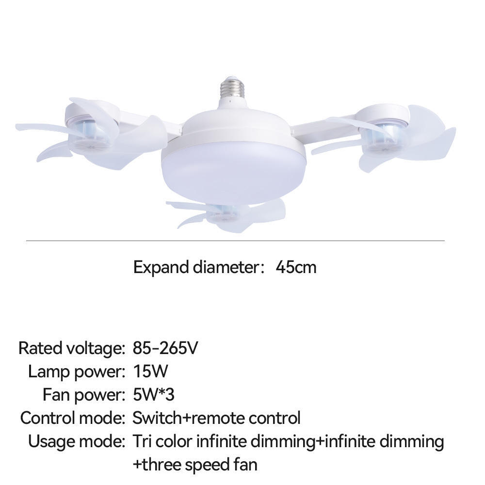 4 Heads Fan LED Light Drone-Shaped Remote Control Indoor Bedroom AC 85-265V Ceiling Fan Lamp