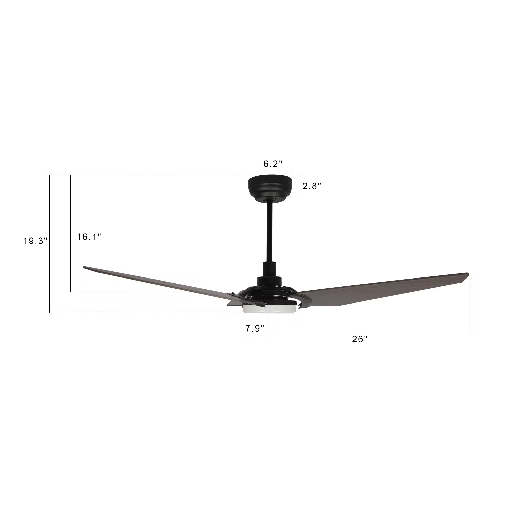 52 Inch Ceiling Fan with Light for Dining Room Lighting Decoration Led Ceiling Fan Light with Remote Control