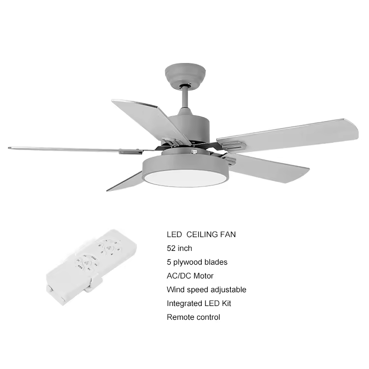 Contemporary Home Decorative Lighting LED Fan Ceiling Fan with Light & Remote Control