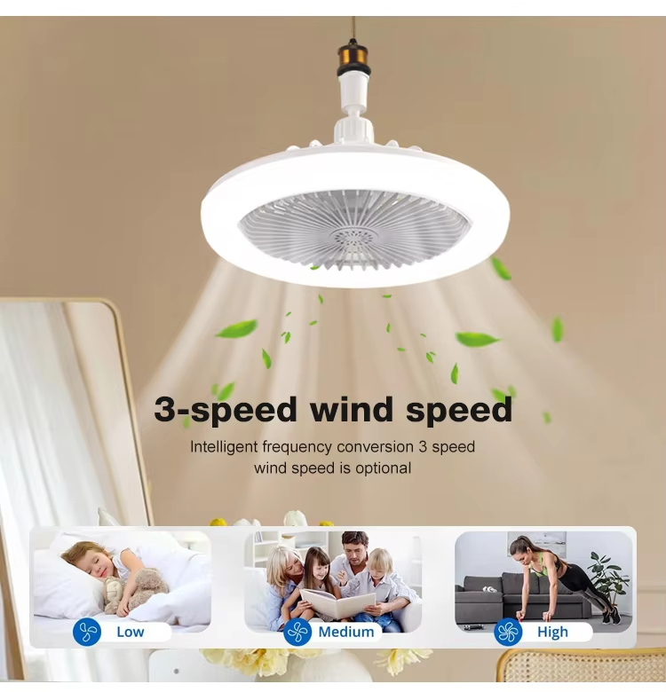 New Product Remote Control 3 Gear Wind Speeds E27 Base 6Inch Small LED Ceiling Fans Lights