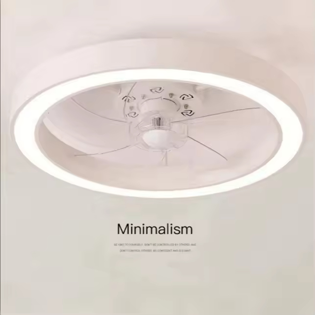 20 Inch Fan Light Deluxe Black and White Model Simple Dimmable 5 Blade Ceiling Fan Light with Light and Remote Control