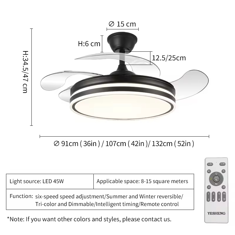 Adopter Fan with Light Household Looking Bedroom Ceiling Fan with Light Led and Remote Control Ceiling Fan with Light for Home