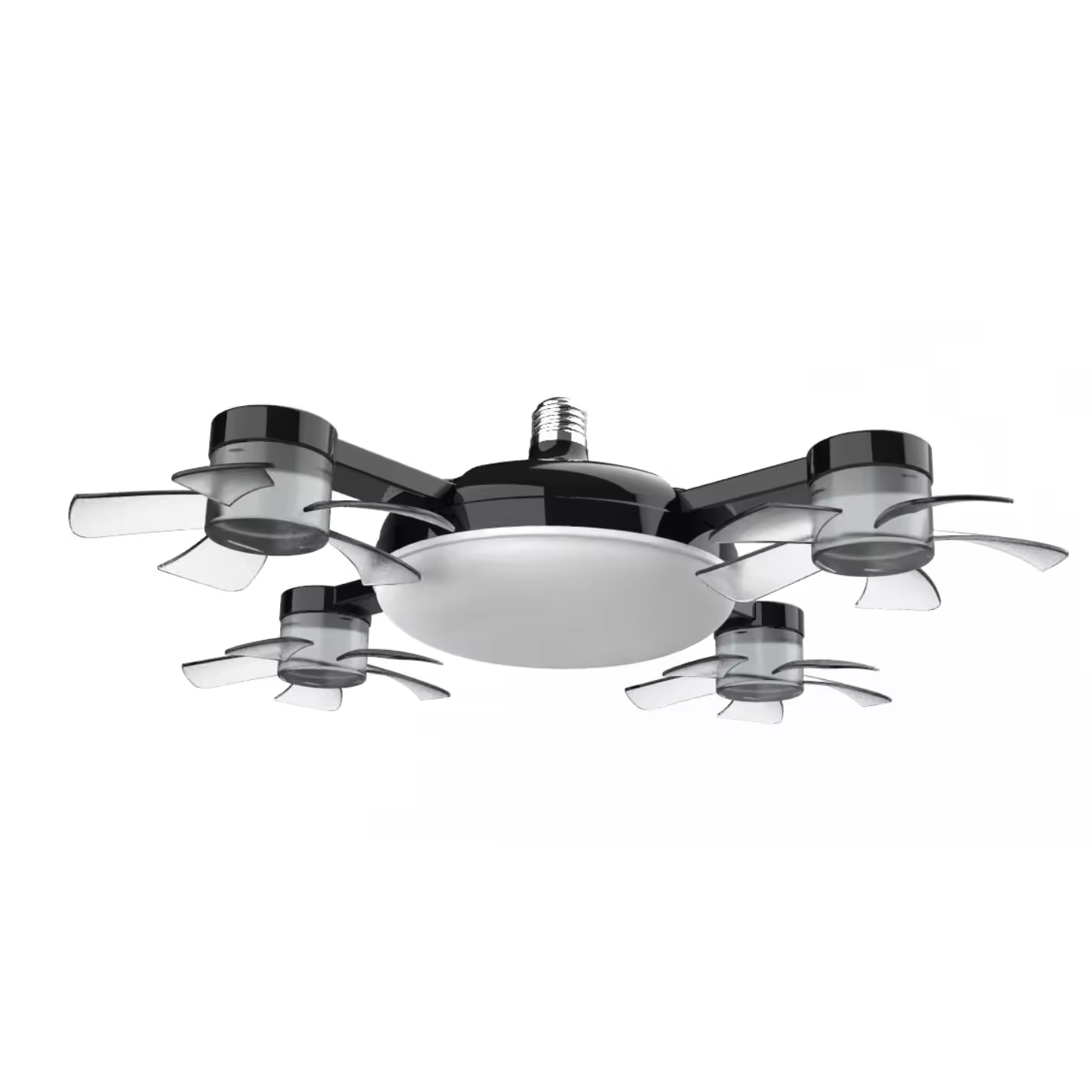 Shaped Fan Lamp Socket Fan Light with Remote Control Ceiling Fan with Light E27 Ceiling Drone Light for Home