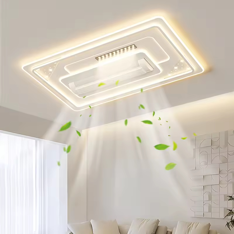 Hot Selling Fan Light Hotel Bedroom Living Room Decorative Recessed Smart Bladeless Ceiling Fan With Light and Remote