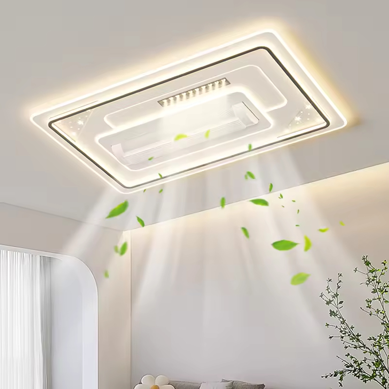 Hot Selling Fan Light Hotel Bedroom Living Room Decorative Recessed Smart Bladeless Ceiling Fan With Light and Remote