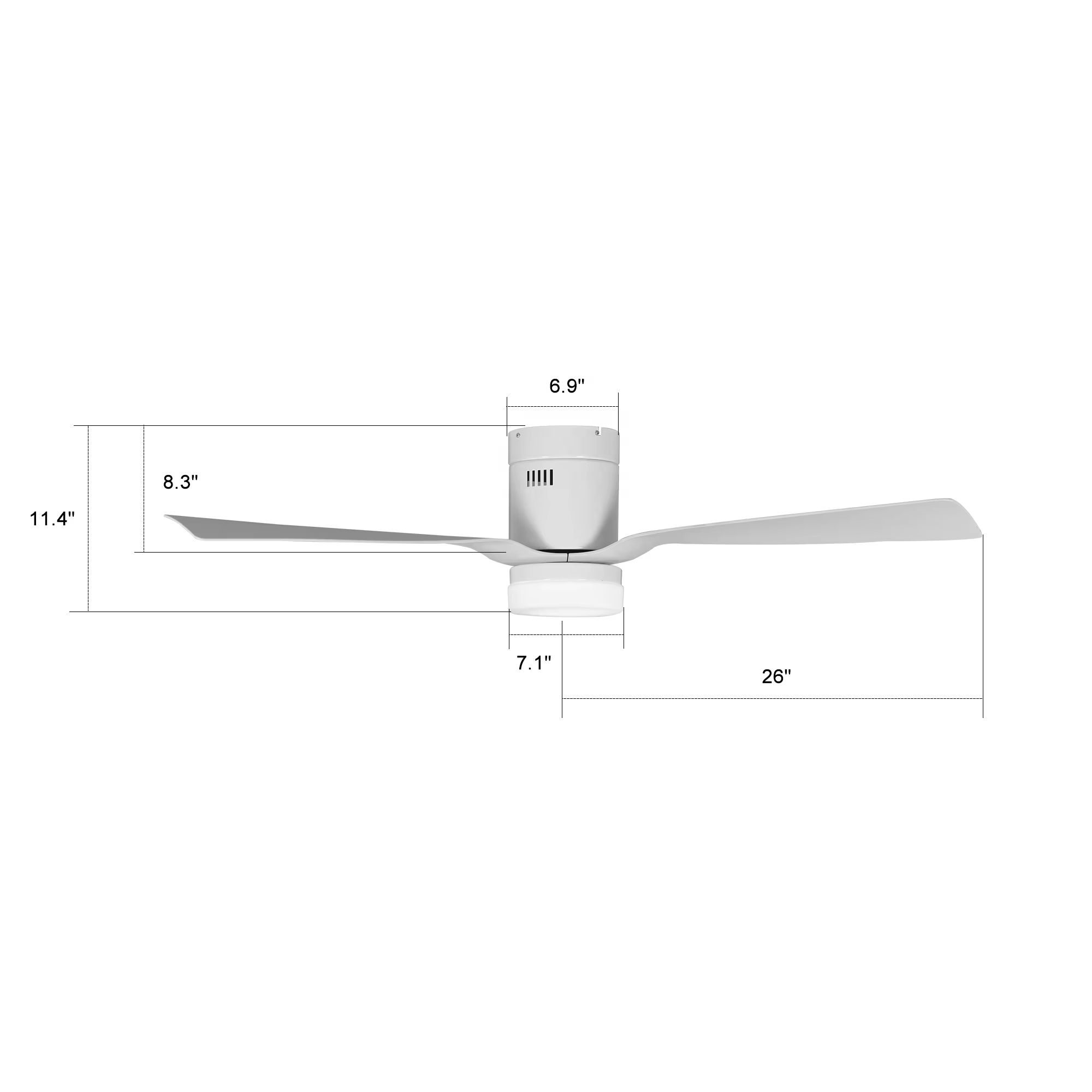 52inch LED Ceiling Fans with Lights Remote Control Ceiling Light with Fan for Home and Hotel