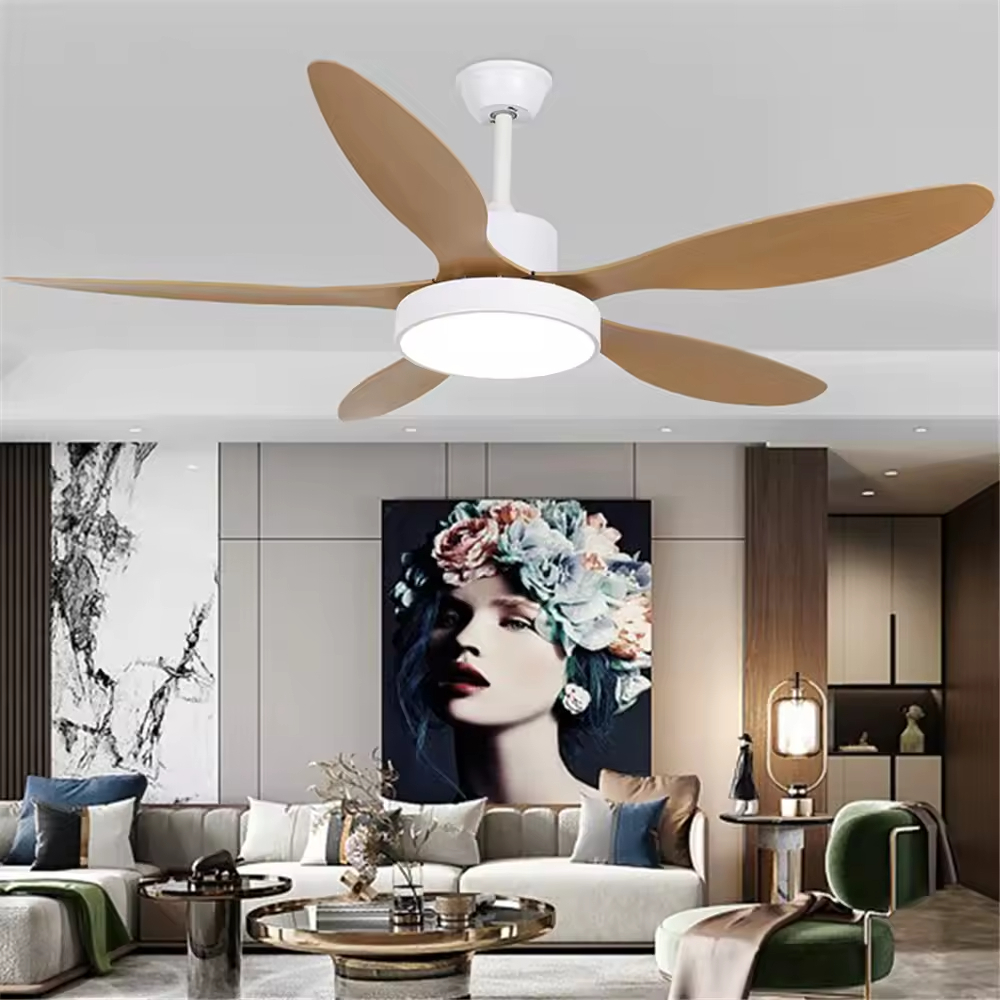 Modern LED Fan Light Luxury Living Room Restaurant Bedroom Hotel Villa Ceiling Fan With Light Remote Electric Fan With Light