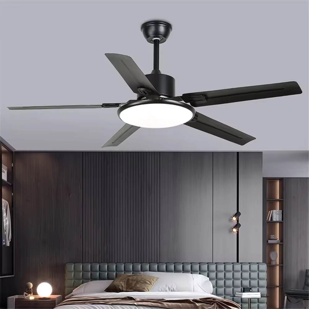 Modern LED Fan Light Luxury Living Room Restaurant Bedroom Hotel Villa Ceiling Fan With Light Remote Electric Fan With Light