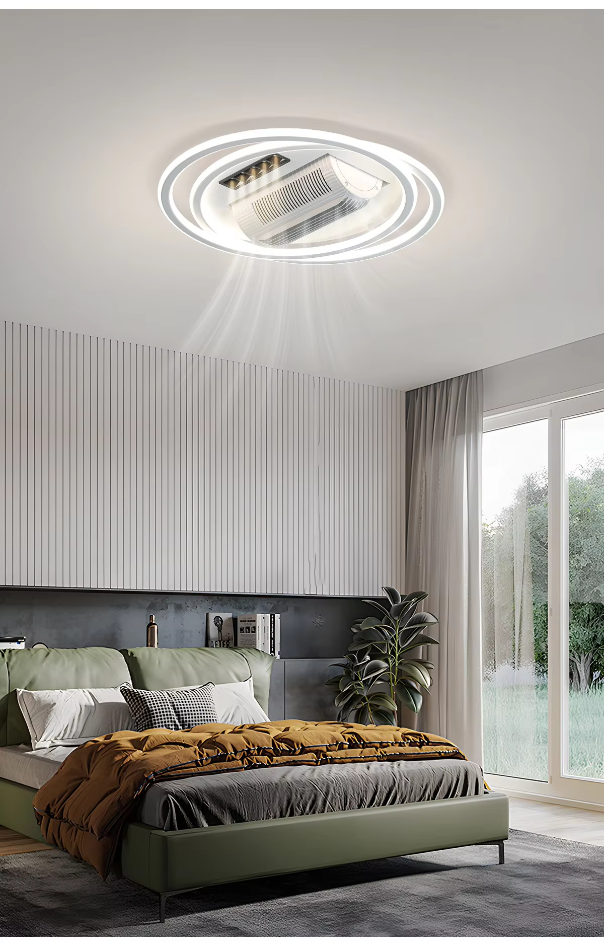 Ceiling Fan with Light Remote Control for Bedroom Livingroom Dining Eye Protection Silent Fans Lights