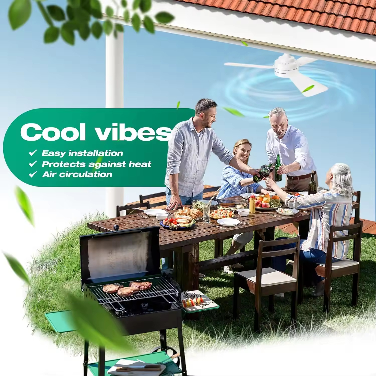 Optimal Cooling with Smart Ceiling Fan Control Includes Timer Function and Multiple Speed Settings