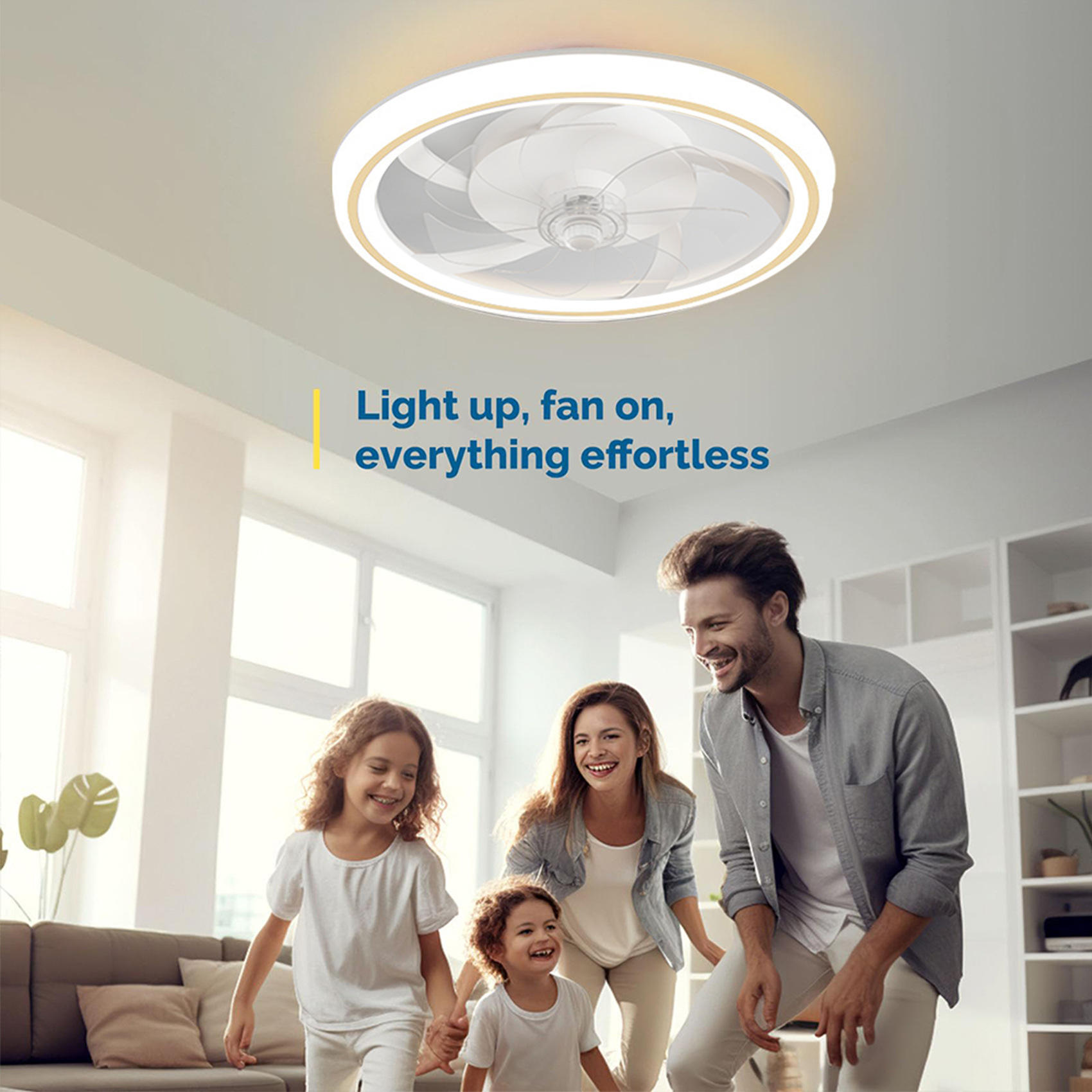 16.5 Inch Modern LED Ceiling Fan Light with Remote Control Chandelier Style DC Motor for Living Room Bedroom Home Decoration