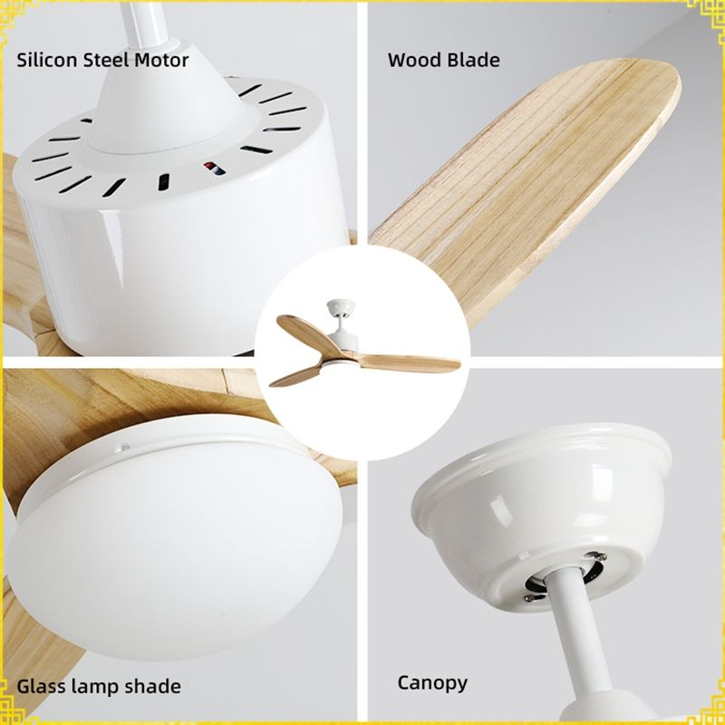 Modern Energy Saving Indoor Fan Lamp Decoration Plywood Blades Remote Control 48inch Modern Led Ceiling Fans