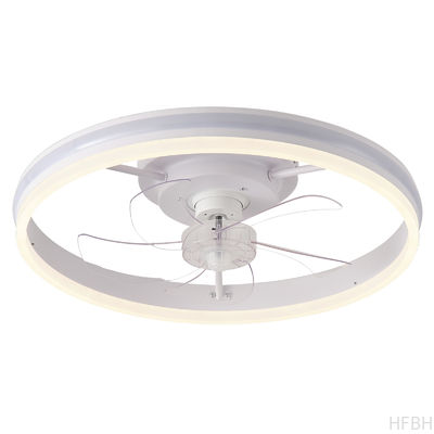 Ventilatore di soffitto da 20 pollici con lampada, lampadario da letto bianco con lampada.