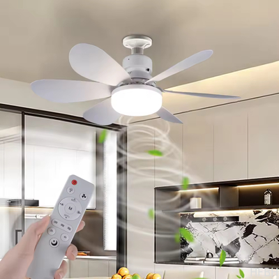 Modern LED Fan Light E27 Remote Control 3 Colors Changeable Strong Wind Speed 52CM 32W AC85-265V Ceiling Fan Light for Bedroom