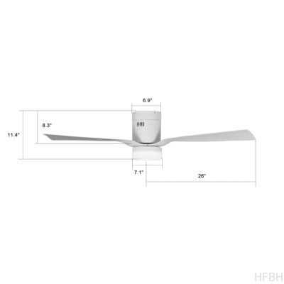 52inch LED Ceiling Fans with Lights Remote Control Ceiling Light with Fan for Home and Hotel