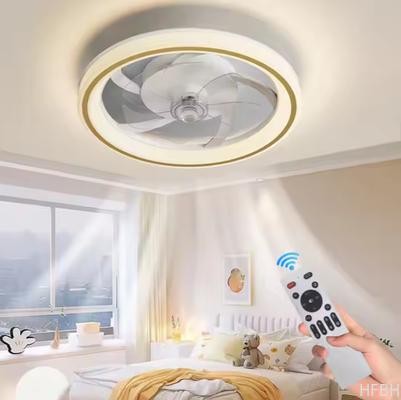 Ventilateur de plafond encastré intelligent à profil bas avec contrôle APP à distance, lumière LED, 6 vitesses de vent, nouvelle technologie de ventilateurs de plafond